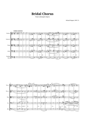 Bridal Chorus by Wagner for String Quintet with Chords
