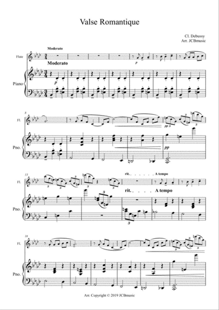 Valse Romantique Arrangement for flute and piano Flute Solo scores gallery preview page 2
