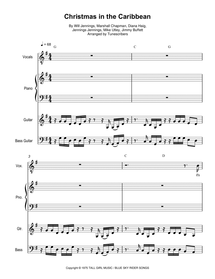 Christmas in the Caribbean Bass Voice scores gallery preview page 1