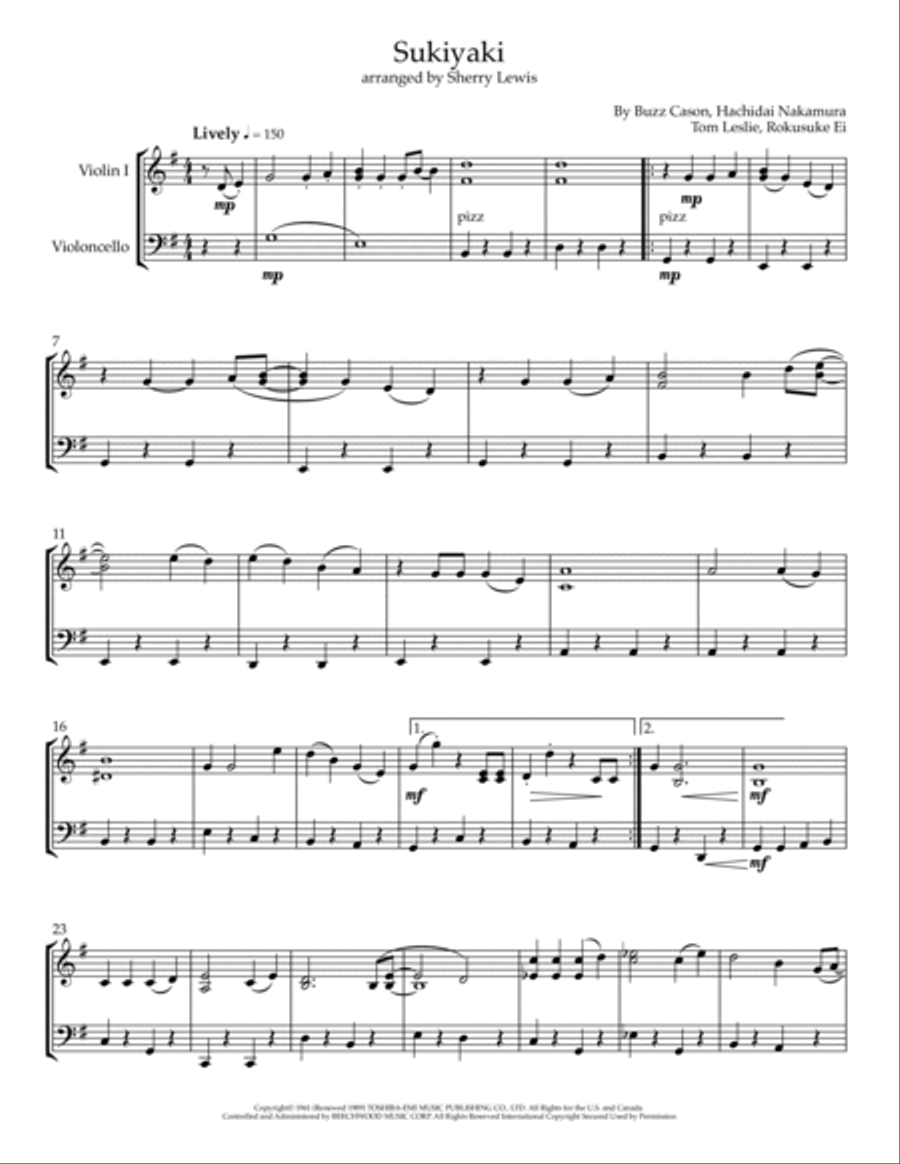 Sukiyaki Sukiyaki String Duet scores gallery preview page 4