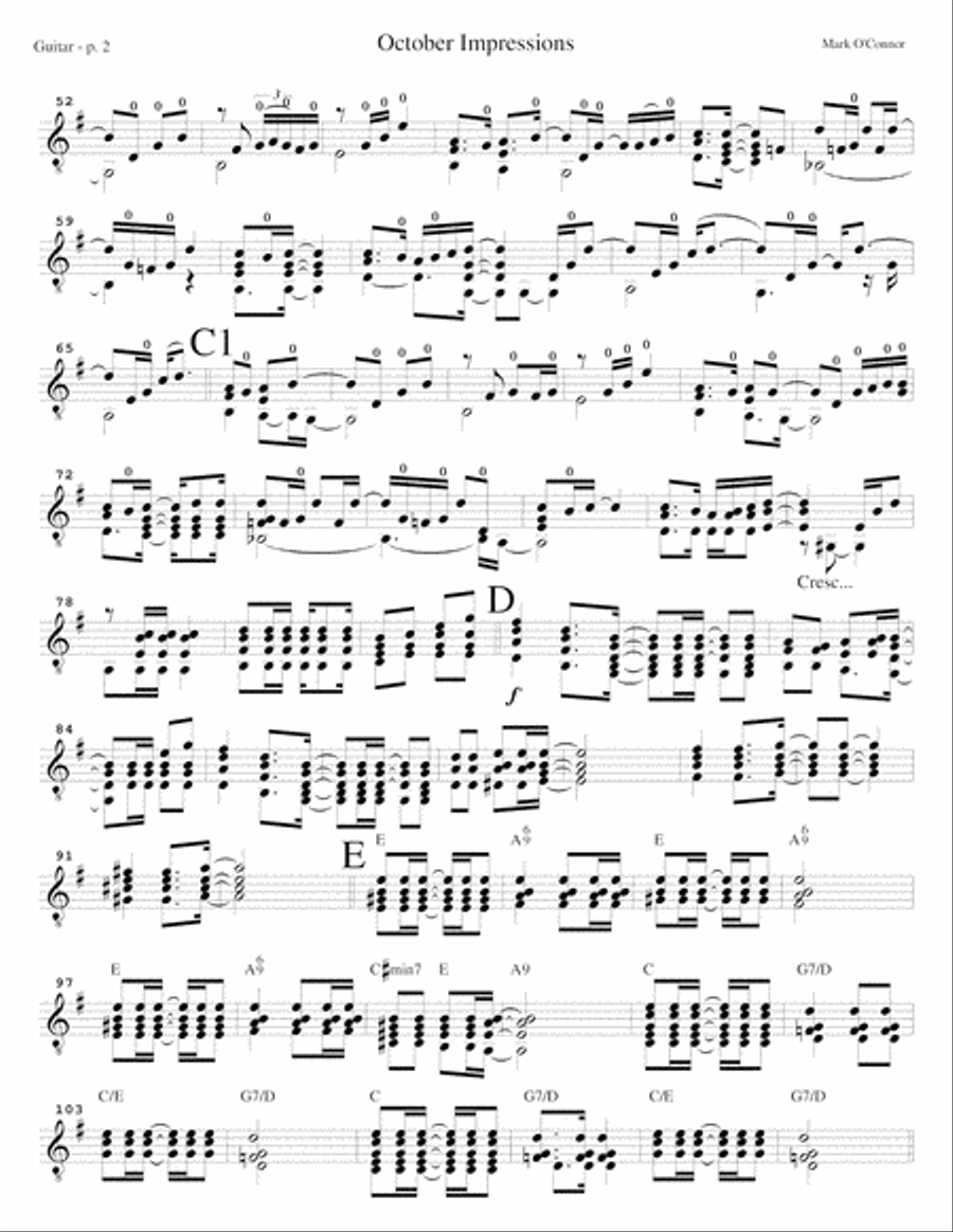October Impressions (guitar part – mandolin, guitar, percussion) Small Ensemble scores gallery preview page 4
