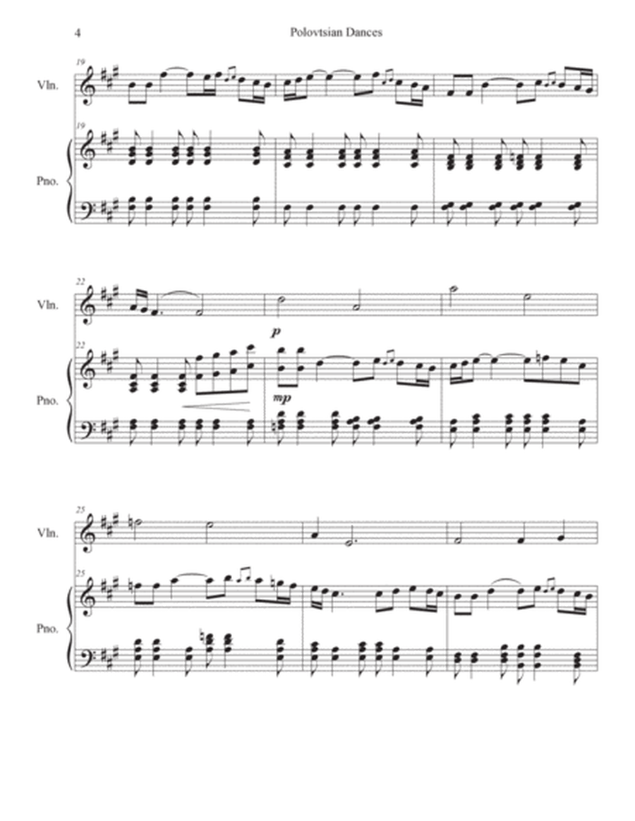 Polovtsian Dances-Introduction and Dance of the Gliding Maidens arranged for Solo Violin with Piano image number null
