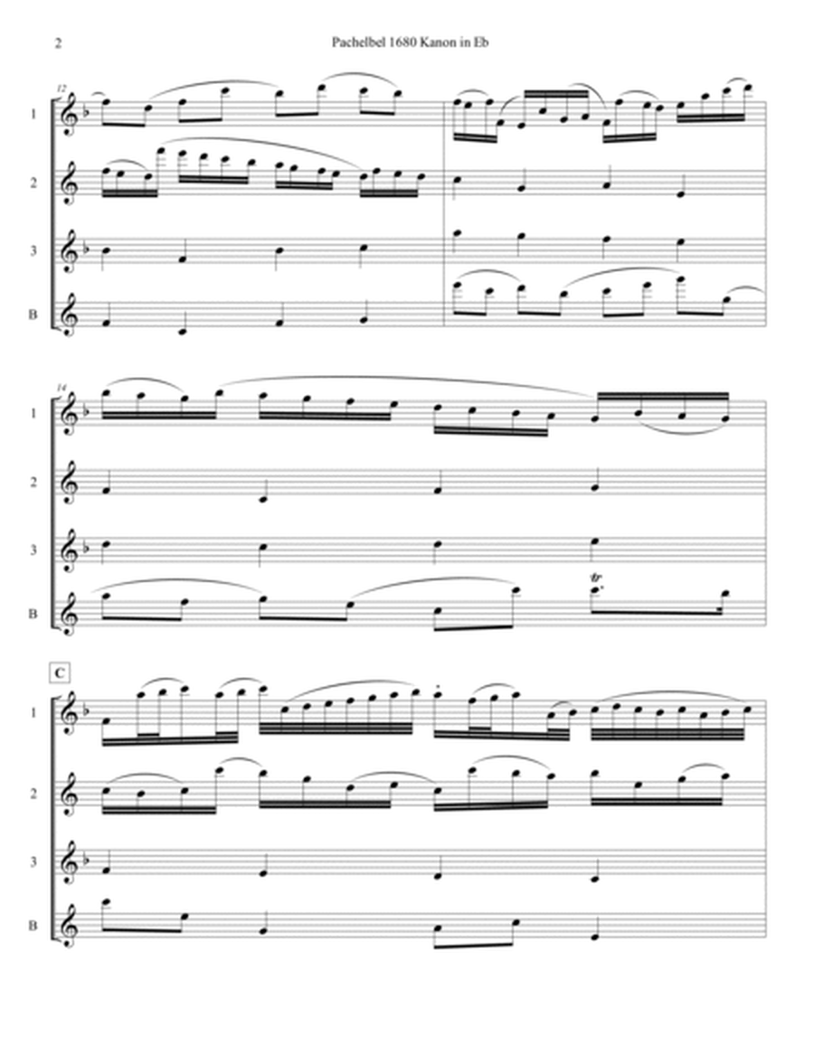 Pachelbel Canon in Eb Sax Quartet