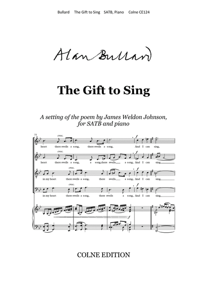 The Gift to Sing (SATB and piano) image number null