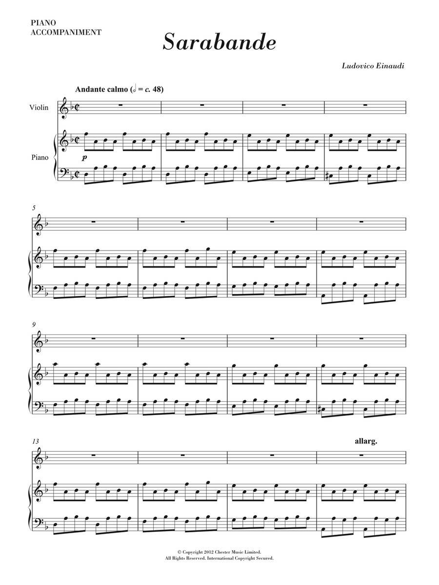 Sarabande Violin Solo scores gallery preview page 1