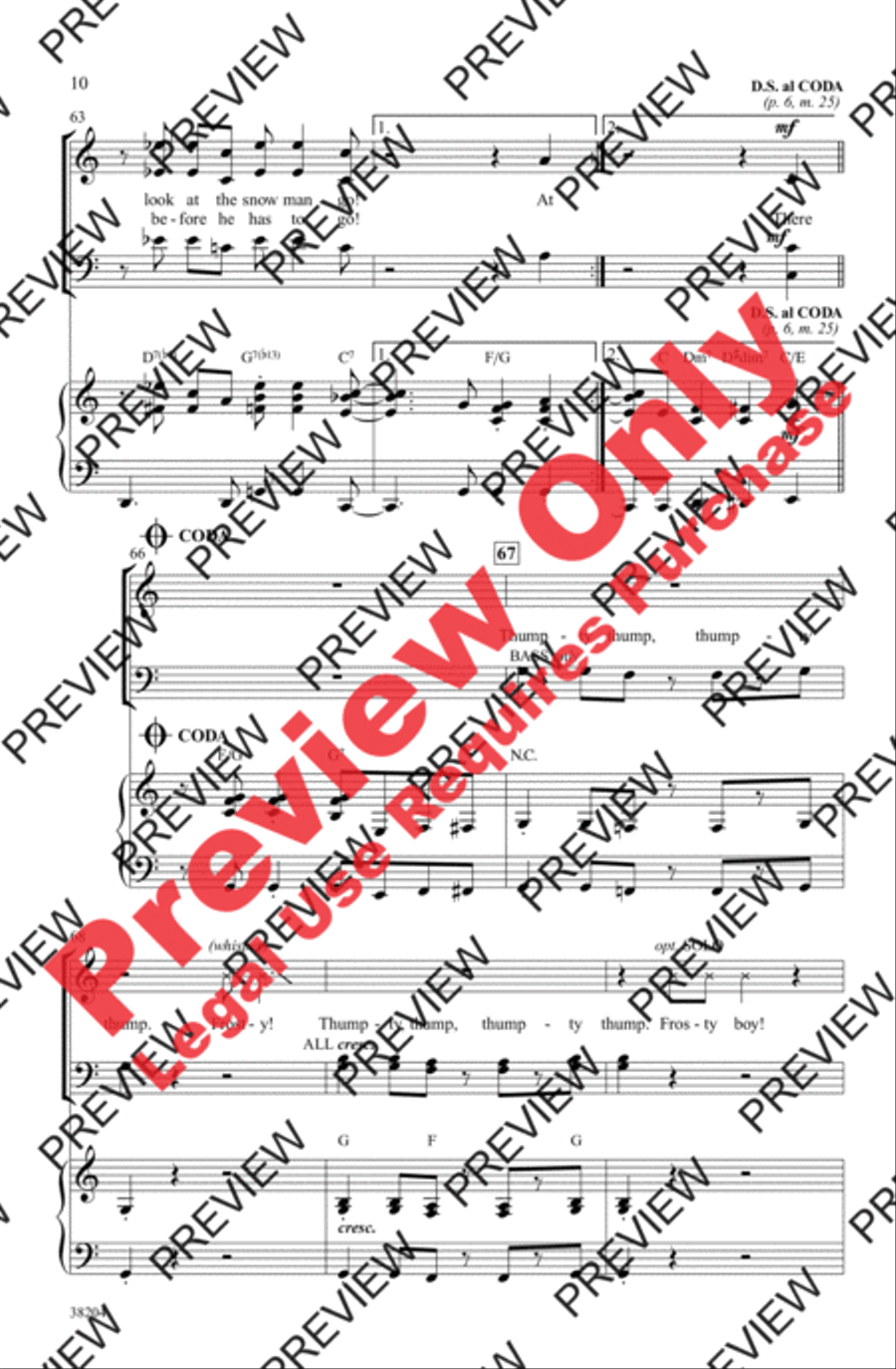 Frosty the Snowman Frosty the Snowman 4-Part scores gallery preview page 10
