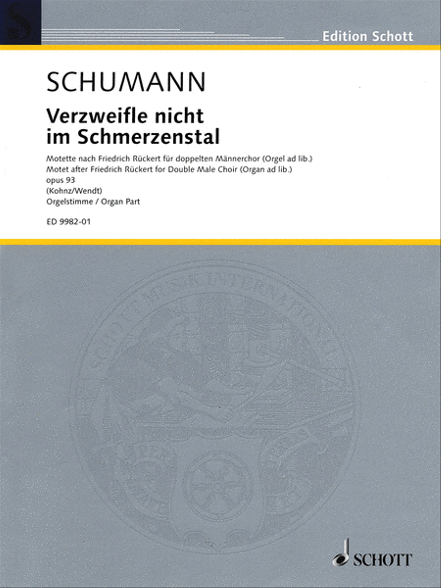 Verzweifle nicht im Schmerzenstal, Op. 93 Choir scores gallery preview page 1