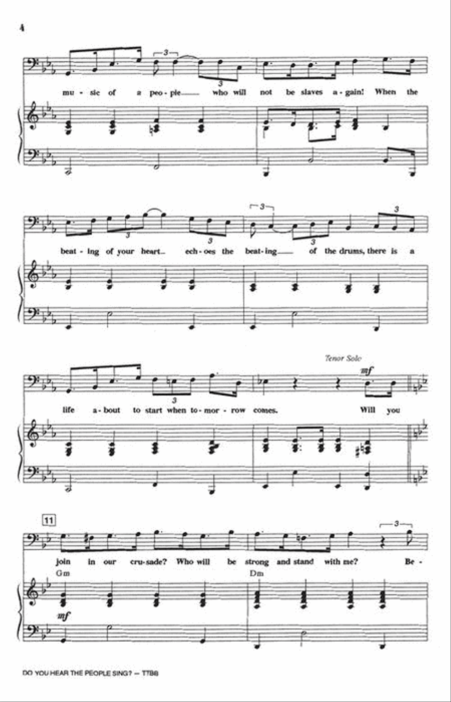 Do You Hear the People Sing? TTBB scores gallery preview page 4
