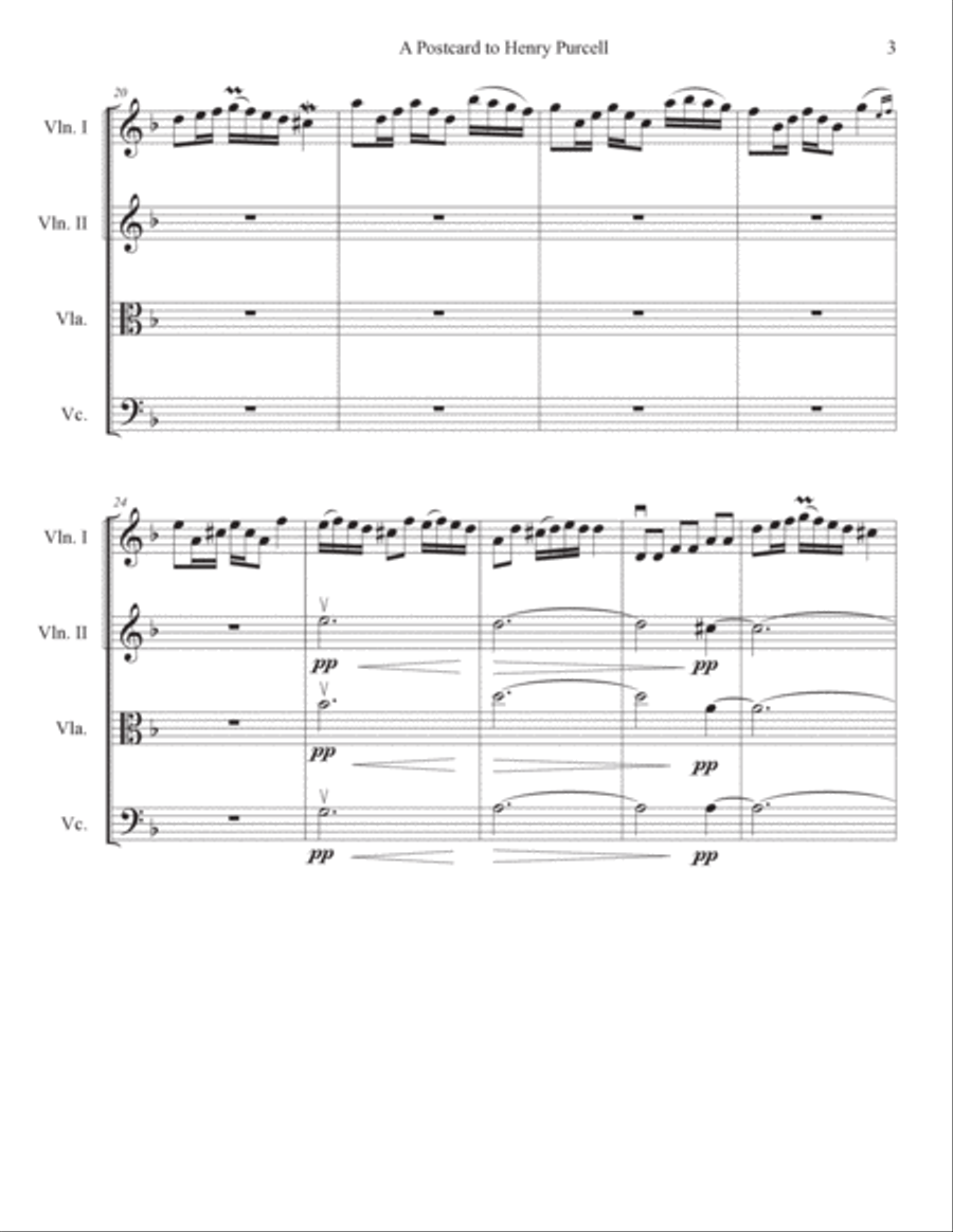 A Postcard To Henry Purcell String Quartet scores gallery preview page 3