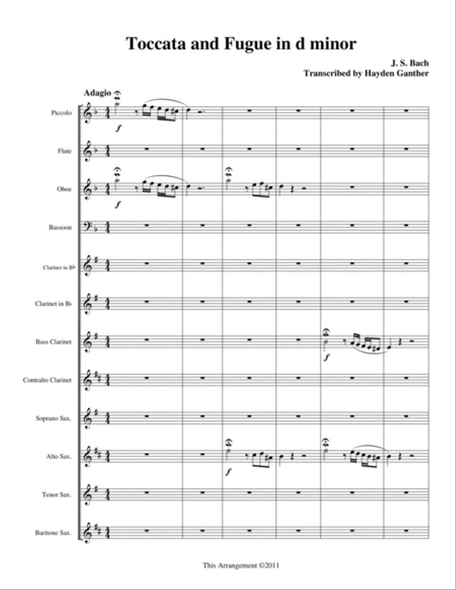 Toccata and Fugue in D Minor Small Ensemble scores gallery preview page 3