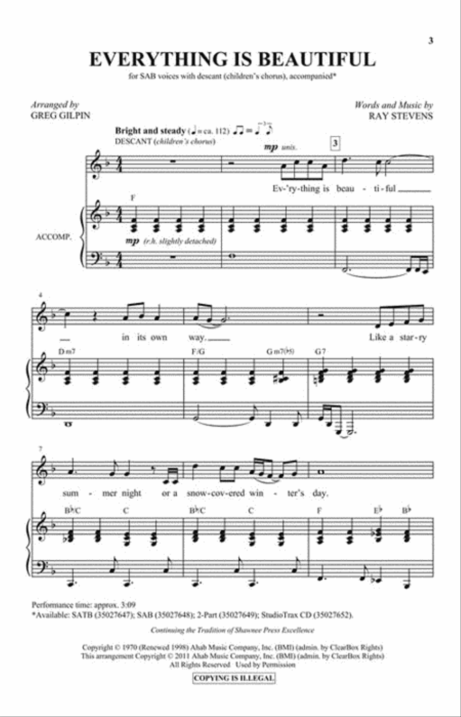 Everything Is Beautiful Everything Is Beautiful 3-Part scores gallery preview page 2