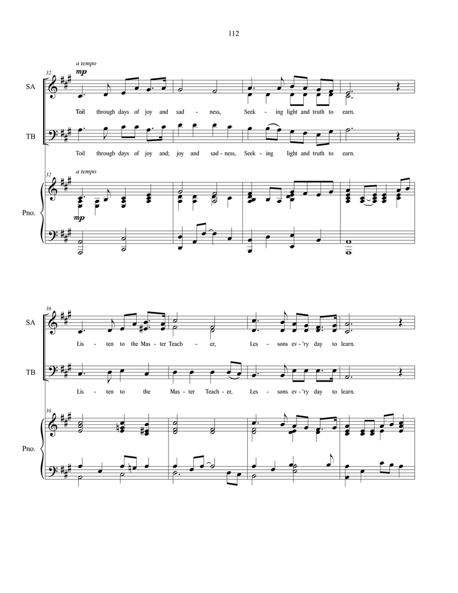 Rise With Hope and Joy, sacred music for SATB choir 4-Part scores gallery preview page 4