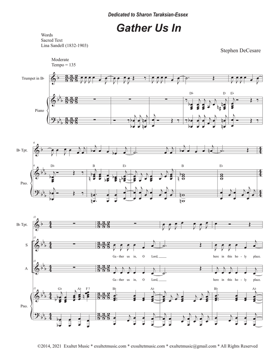 Gather Us In (Duet for Soprano and Alto solo) Alto Voice scores gallery preview page 1