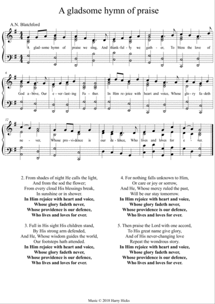 A gladsome hymn of praise Voice scores gallery preview page 1