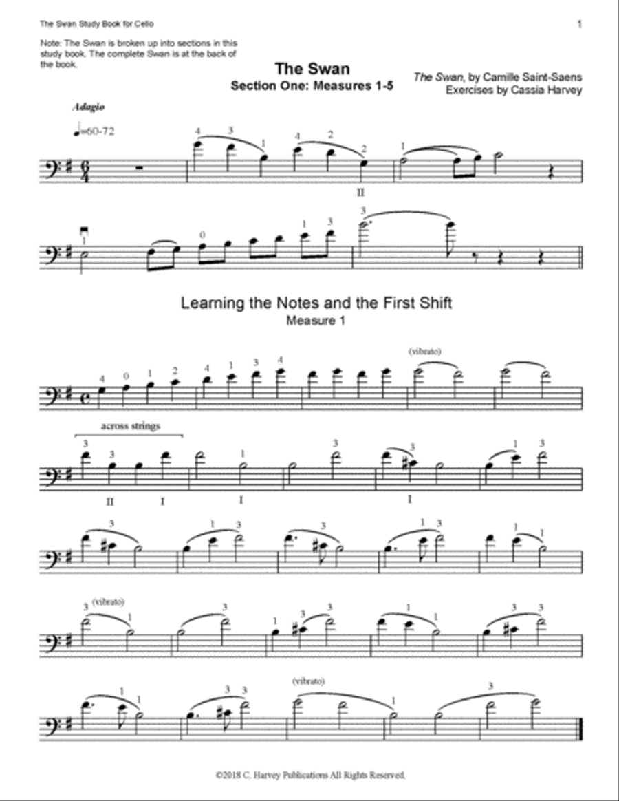 The Swan Study Book for Cello Cello scores gallery preview page 2