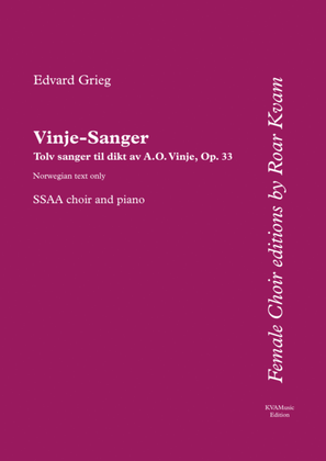 Book cover for Grieg: Vinje-Sanger Op. 33 (SSAA choir with piano)