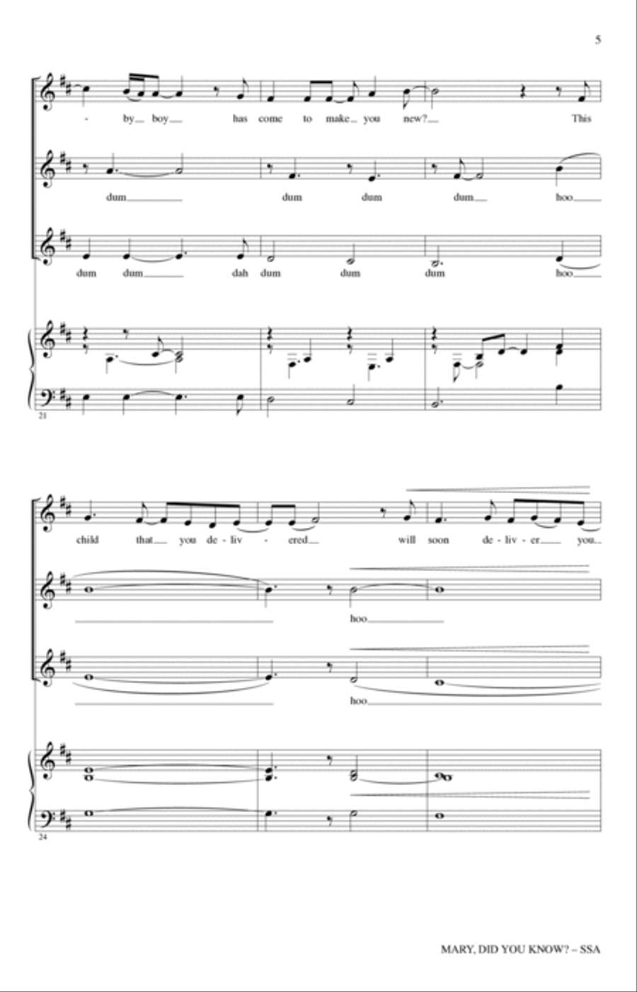 Mary, Did You Know? (arr. Roger Emerson) SSA scores gallery preview page 4