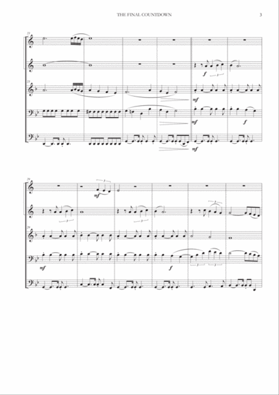 Final Countdown Brass Ensemble scores gallery preview page 3