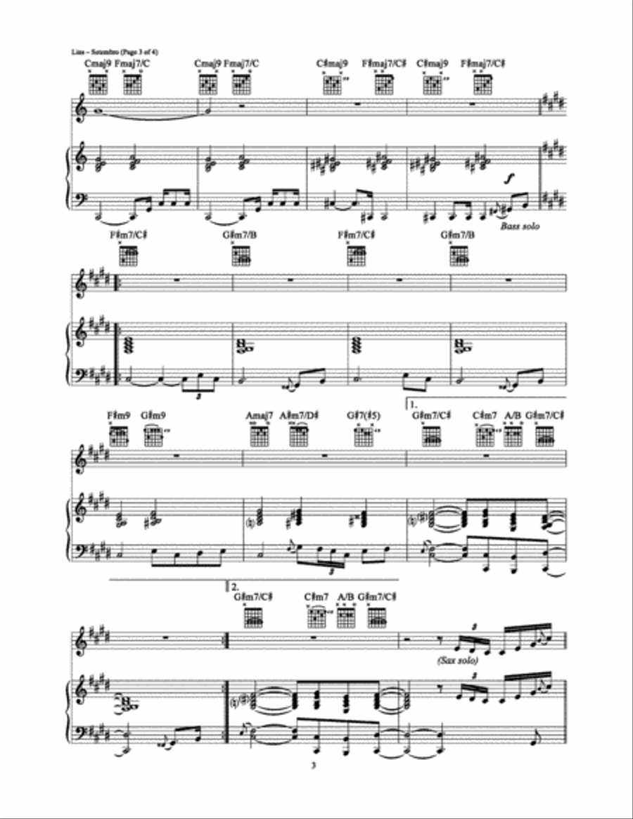 Setembro (Brazilian Wedding Song) Piano, Vocal, Guitar scores gallery preview page 3
