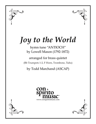 Book cover for Joy to the World — brass quintet