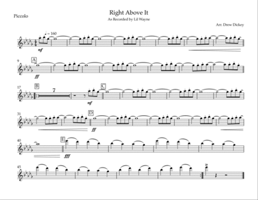 Right Above It Marching Band scores gallery preview page 4