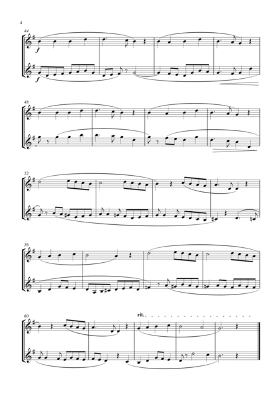 15 Popular Christmas Songs for Trumpet (Bb)Duet (Suitable for beginning / intermediate trumpeters) Trumpet Duet scores gallery preview page 4