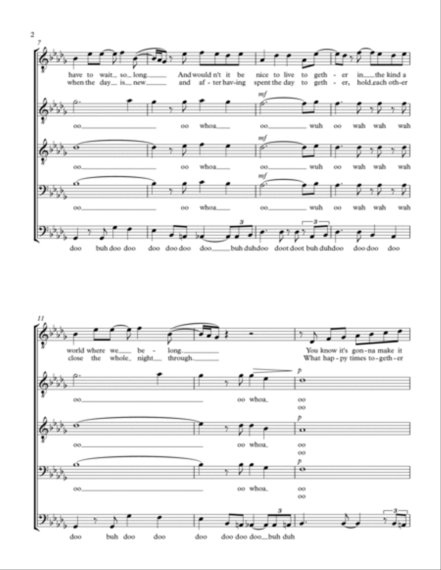 Wouldn't It Be Nice TTBB scores gallery preview page 2