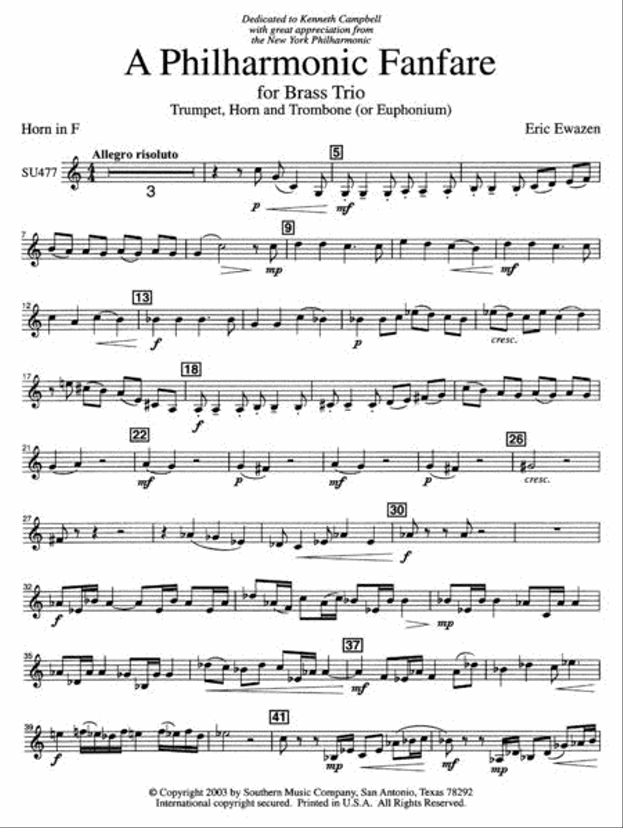Philharmonic Fanfare Philharmonic Fanfare Brass Trio scores gallery preview page 5