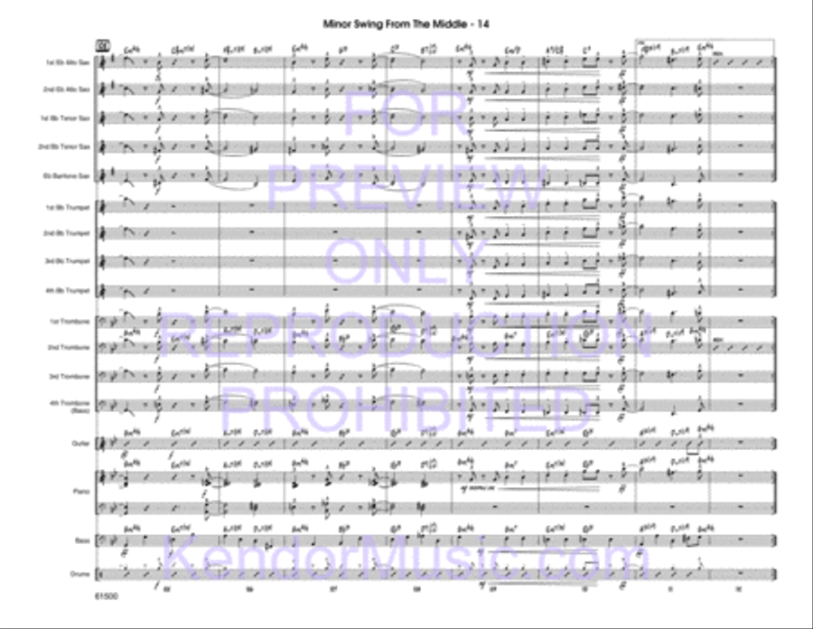 Minor Swing From The Middle (Full Score) Jazz Ensemble scores gallery preview page 15