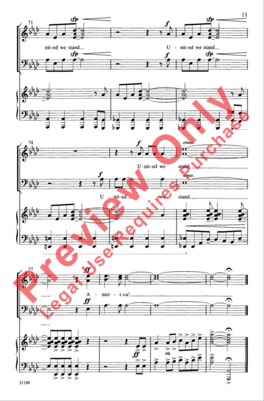 United We Stand (An American Medley) 3-Part scores gallery preview page 10