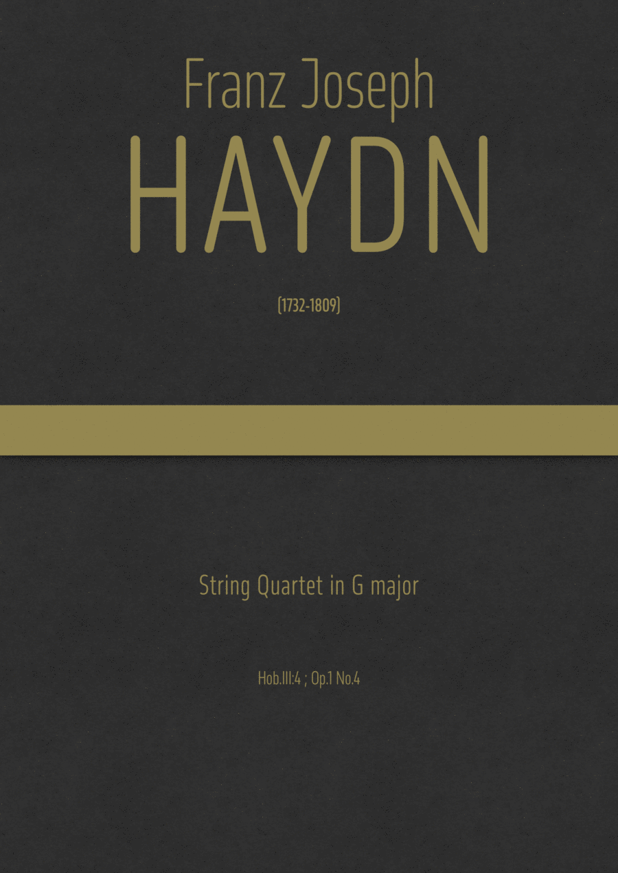 Haydn - String Quartet in G major, Hob.III:4 ; Op.1 No.4 String Quartet scores gallery preview page 1
