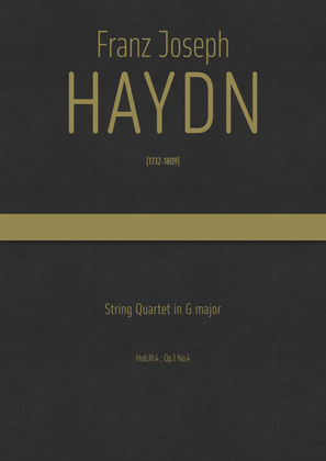 Book cover for Haydn - String Quartet in G major, Hob.III:4 ; Op.1 No.4