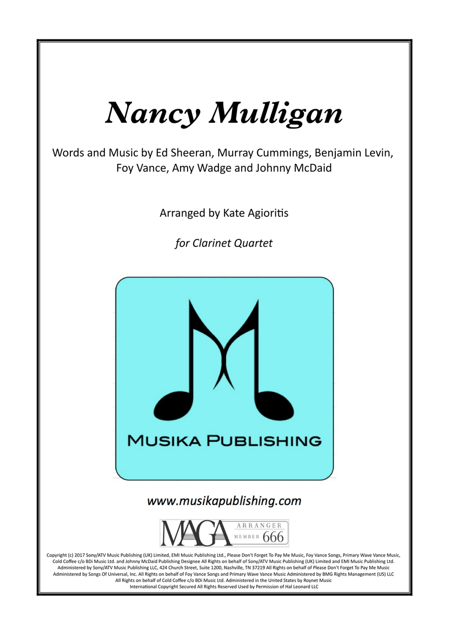 Nancy Mulligan Clarinet Quartet scores gallery preview page 1