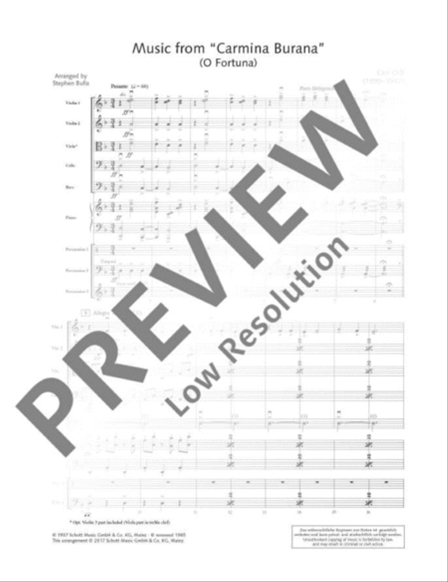 Music from Carmina Burana String Orchestra scores gallery preview page 3