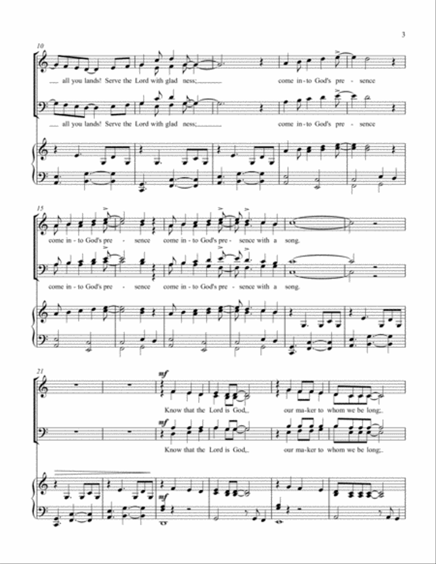 Psalm 100 (SATB) Psalm 100 (SATB) 4-Part scores gallery preview page 3