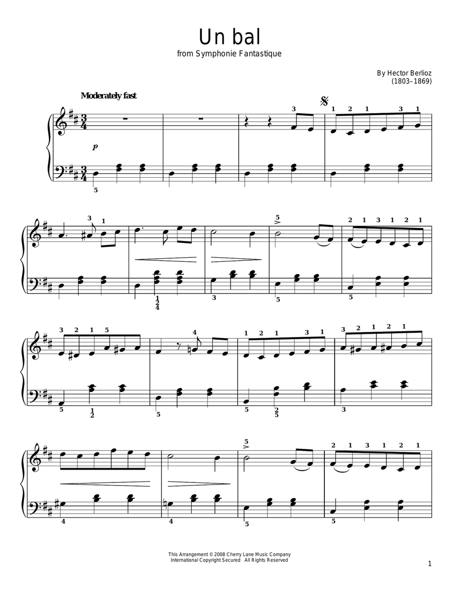 Un Bal Un Bal Easy Piano scores gallery preview page 1