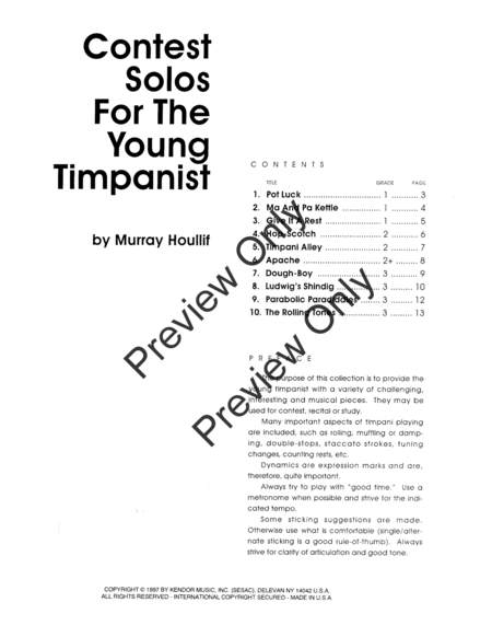 Contest Solos For The Young Timpanist