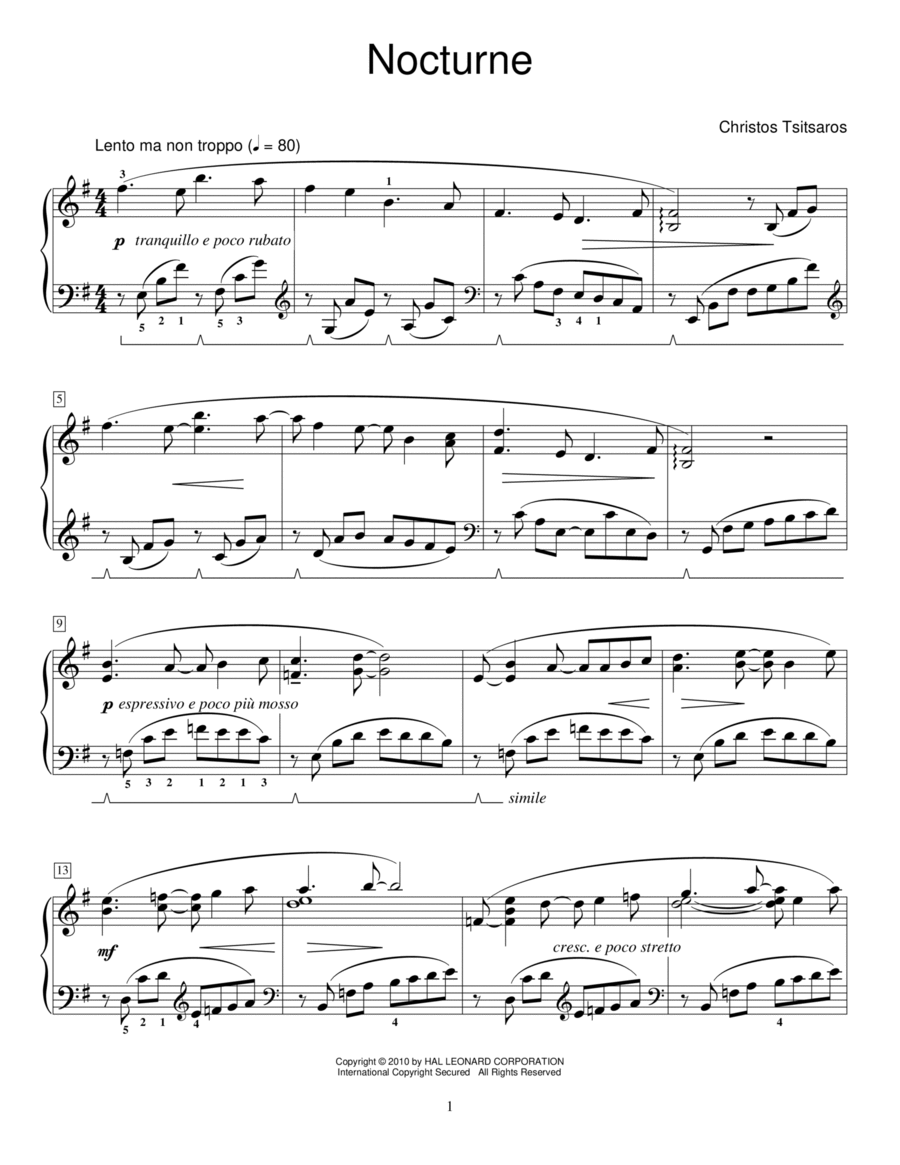 Nocturne Piano Method scores gallery preview page 1
