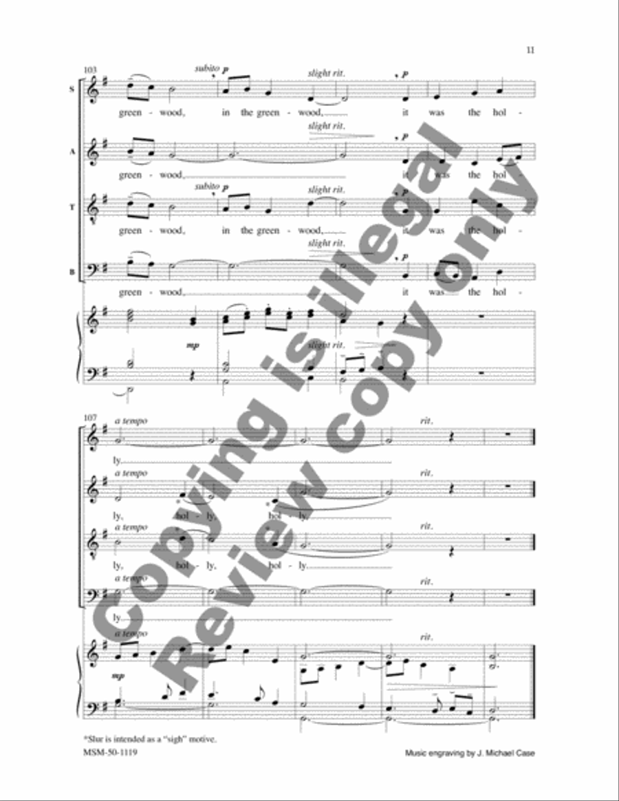 Sans Day Carol (Now the Holly Bears a Berry) 4-Part scores gallery preview page 11