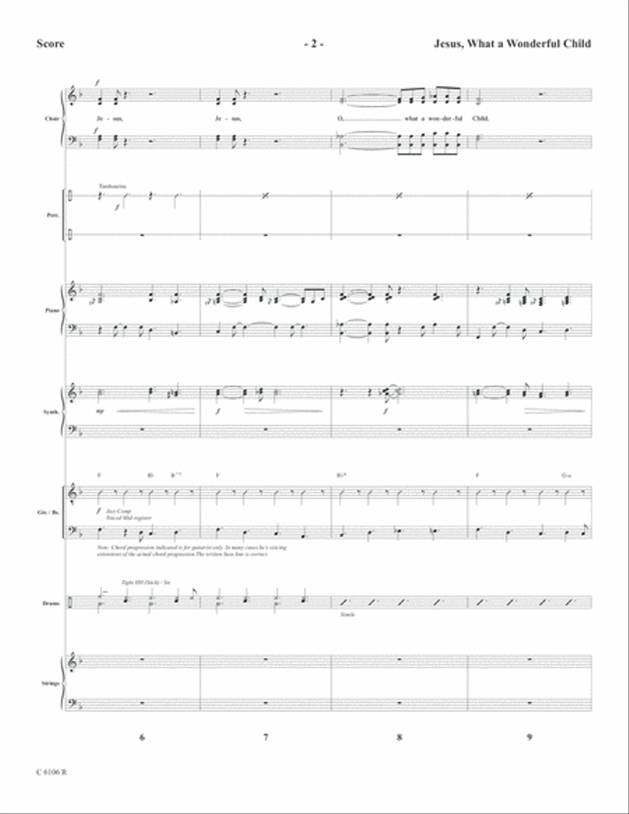 Jesus, What a Wonderful Child with Amen Piano Accompaniment scores gallery preview page 4