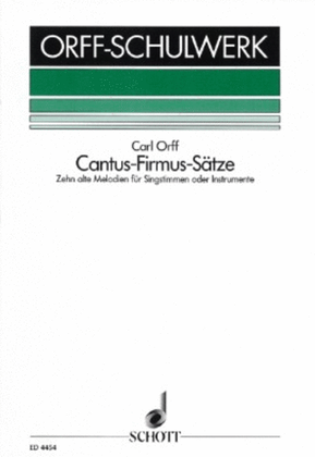 Book cover for Cantus Firmus Mvt Voices Or Insts