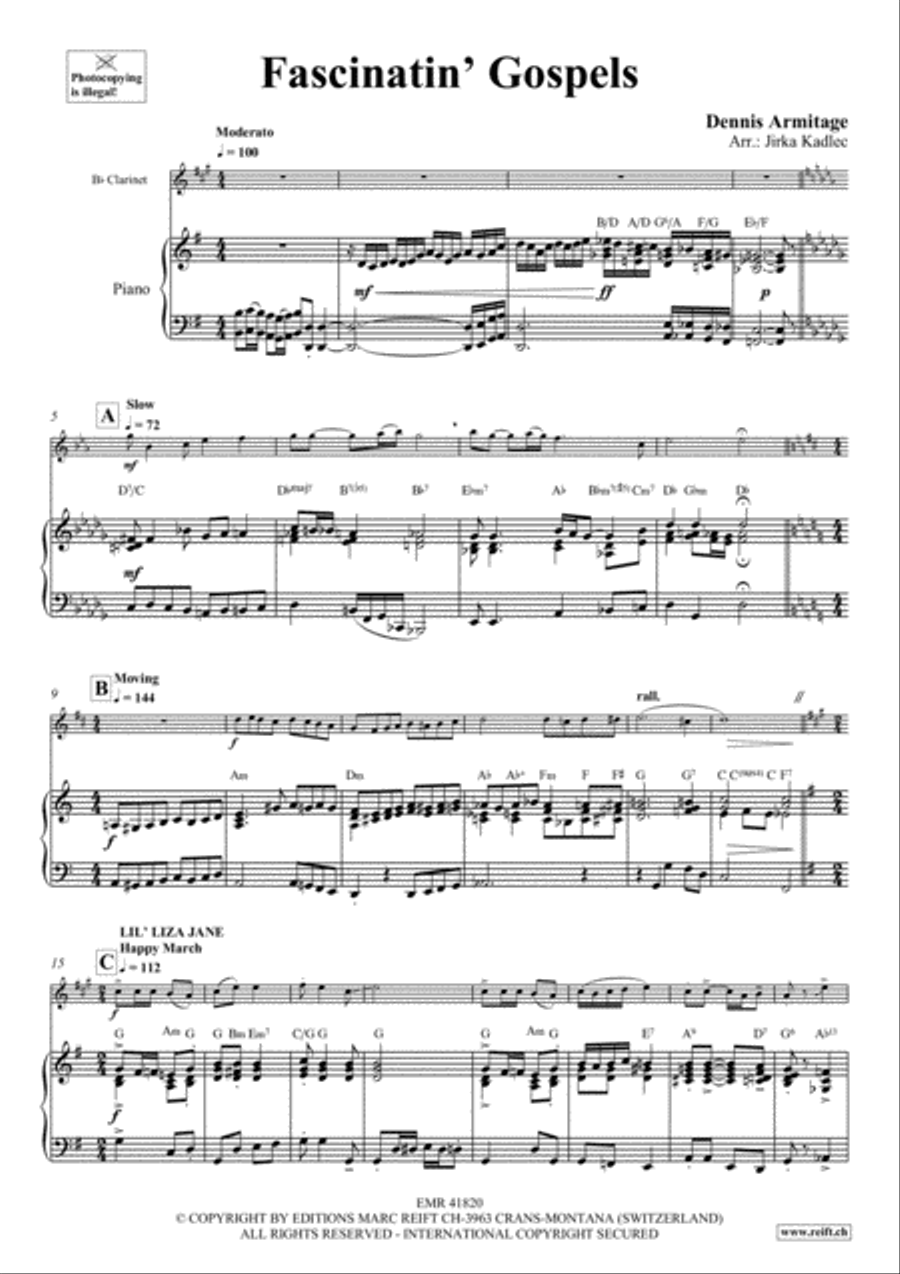 Fascinatin' Gospels Clarinet Solo scores gallery preview page 4