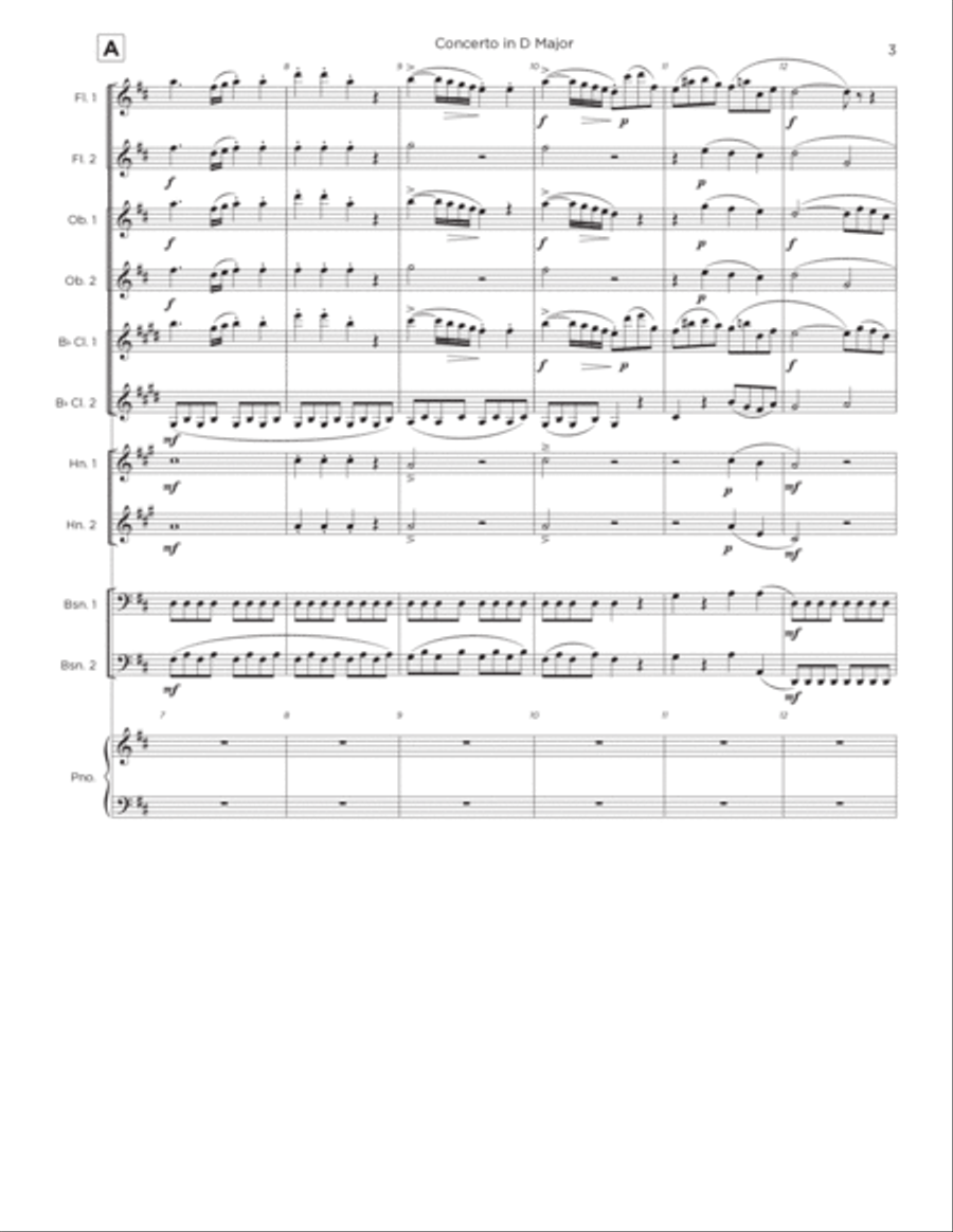 Keyboard Concerto No. 11 in D Major, Mvmt. 1: Vivace Bassoon scores gallery preview page 3