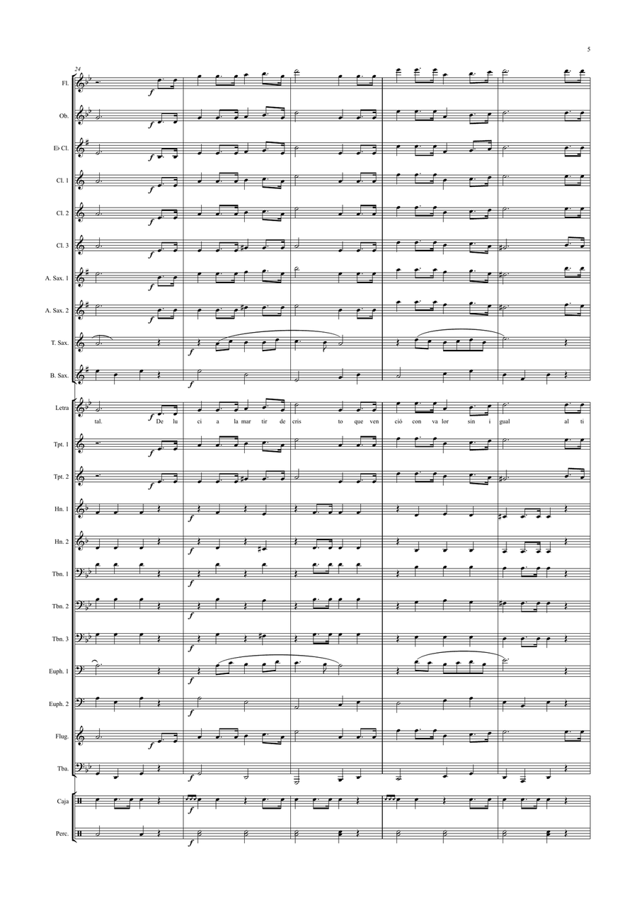 Himno a Santa Lucía (Band) Concert Band scores gallery preview page 5