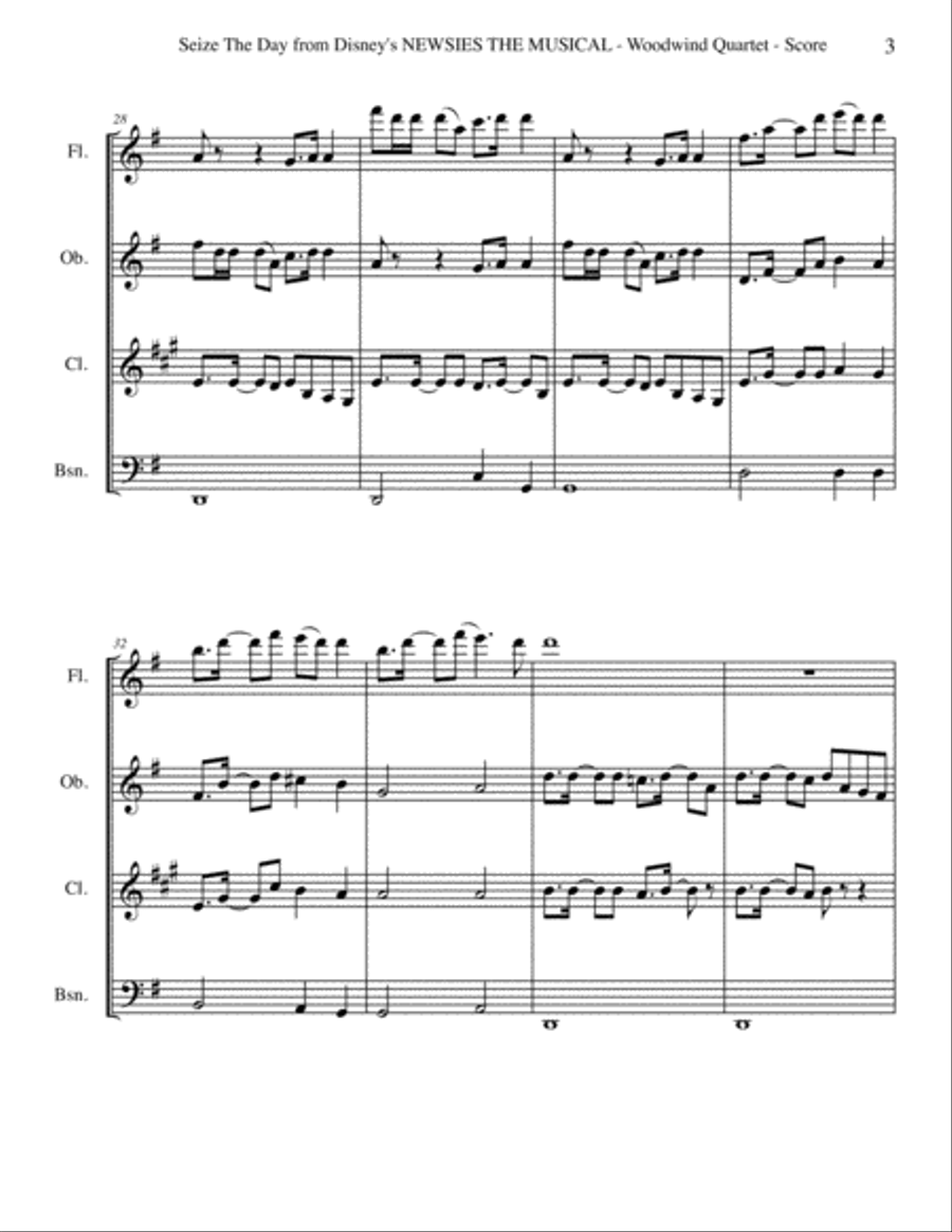 Seize The Day Seize The Day Woodwind Quartet scores gallery preview page 3