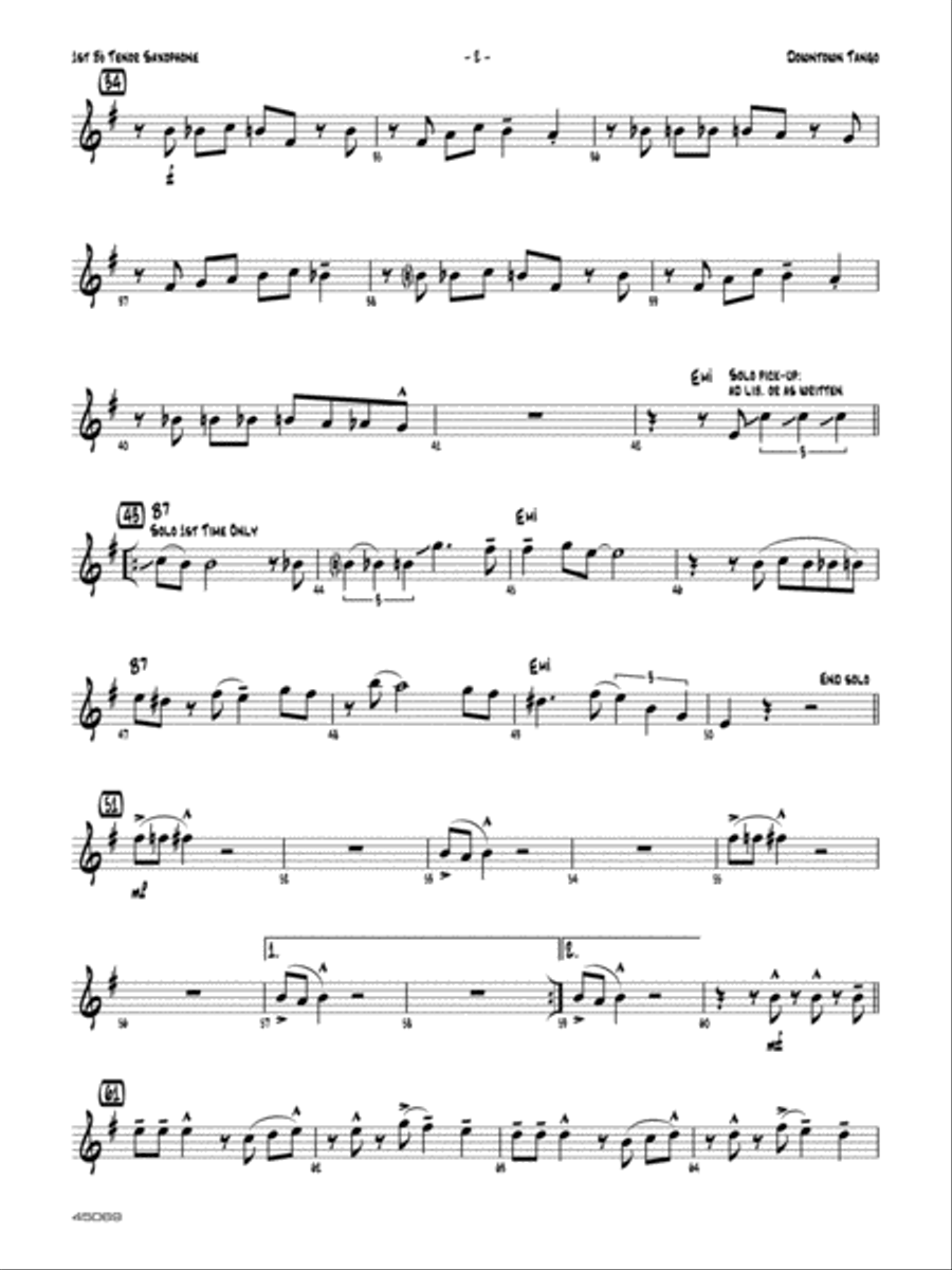 Downtown Tango: B-flat Tenor Saxophone Jazz Ensemble scores gallery preview page 2