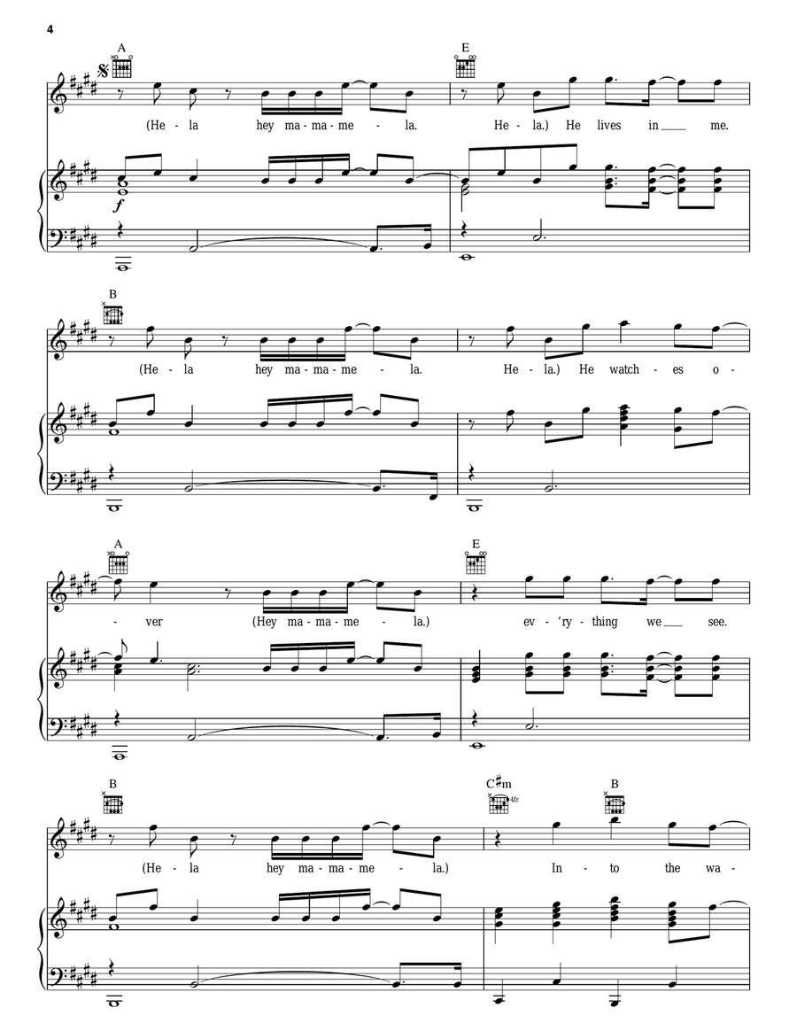 He Lives In You (from The Lion King II: Simba's Pride) Piano, Vocal, Guitar scores gallery preview page 4