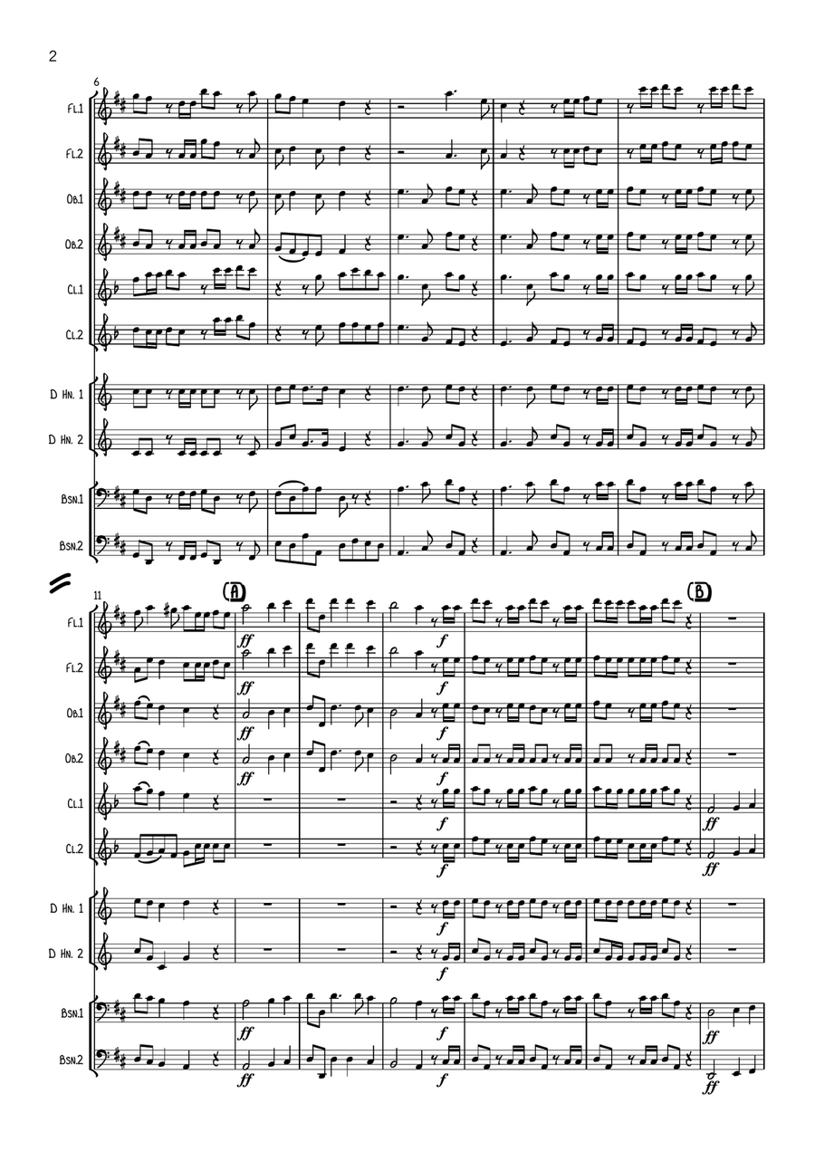 Handel: Messiah (Der Messias) Hallelujah Chorus (original key of D) - wind dectet Large Ensemble scores gallery preview page 2