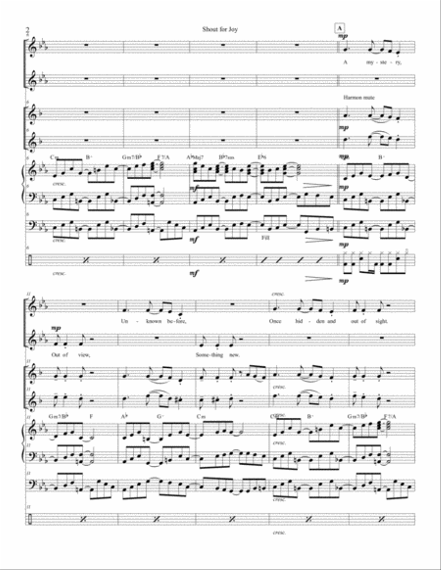 Shout for Joy - Easy Choir and Jazz Quintet Unison Choir scores gallery preview page 3
