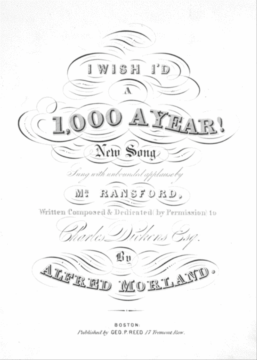 I Wish I'd a 1,000 A Year! New Song Voice scores gallery preview page 1